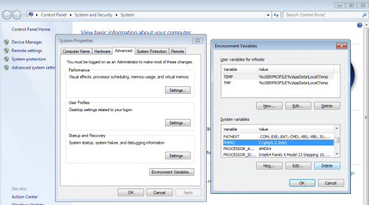 how to delete the phprc environment variable